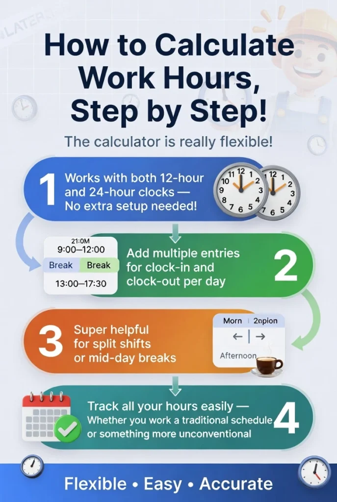 how to calculate work hours step by step