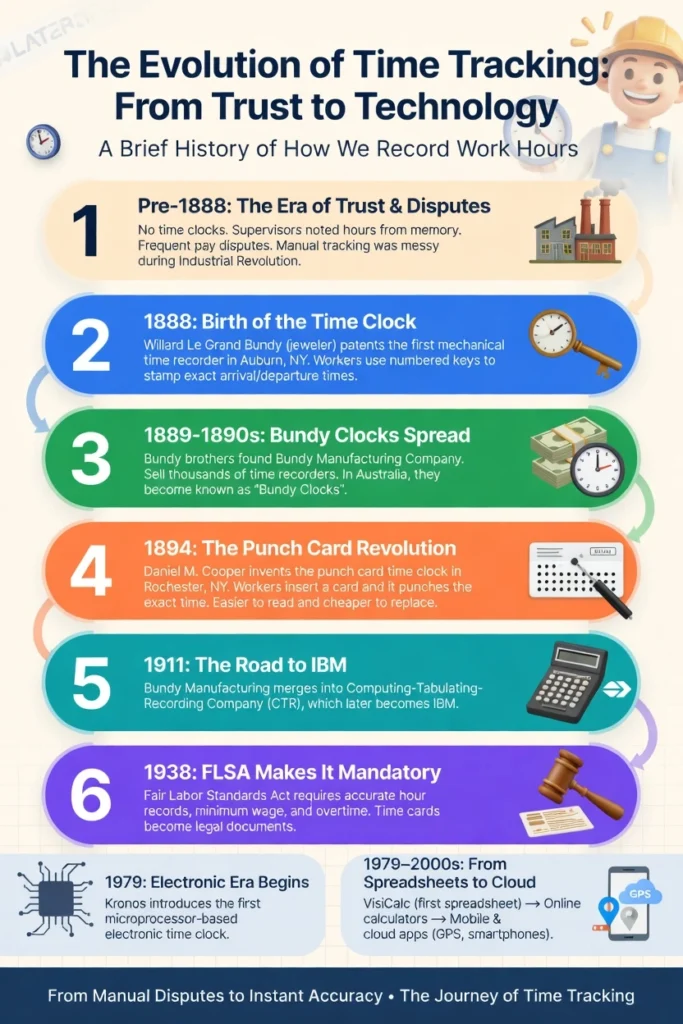 Time tracking history of online calculator